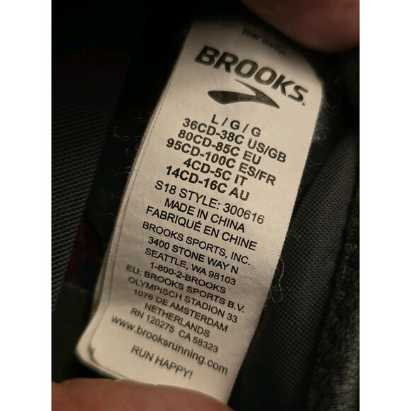 Brooks Uplift Crossback Sports Bra Gray Women Size Large Gym Run Athlete Sports - Picture 3 of 5